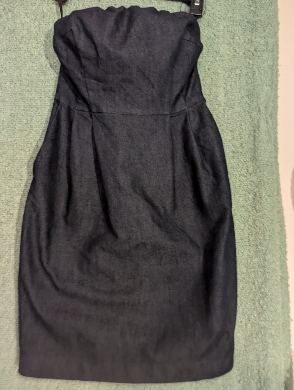 Express Strapless Sheath Dress in Denim